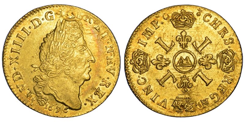 FRANCIA. LOUIS XIV, 1643-1715. Louis d’or 1696. Metz.  - Asta Numismatica - Cambi Casa d'Aste