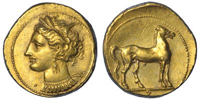 Zeugitani, Cartagine, Statere o Shekel (elettro), circa 290–270 a.C.