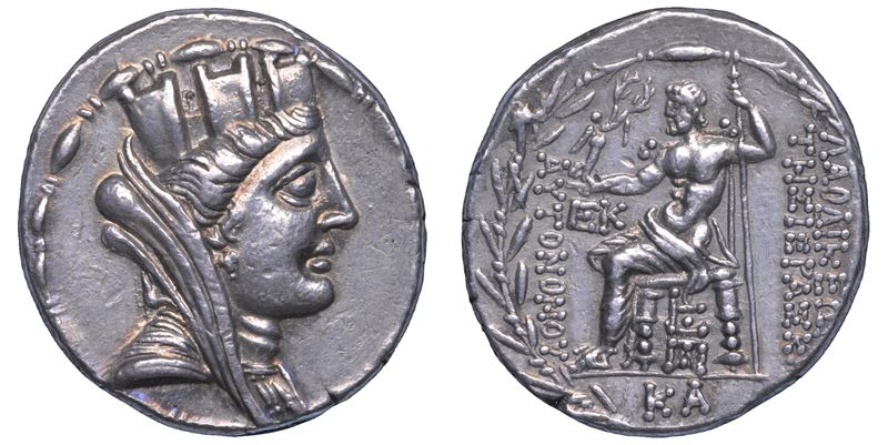 SIRIA, SELEUCIA e PIERIA. Tetradracma, 57-56 a.C. Laodicea ad Mare.  - Asta Numismatica - Cambi Casa d'Aste
