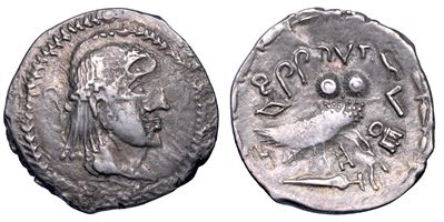ARABIA, Unità in argento “imitazione di Atene” (circa I secolo a.C.)