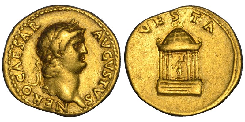 NERONE, 54-68. Aureo, anni 65-66.  - Asta Numismatica - Cambi Casa d'Aste