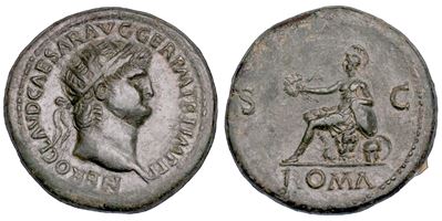 Nerone, Dupondio 54–68 d.C. (anno 65)
