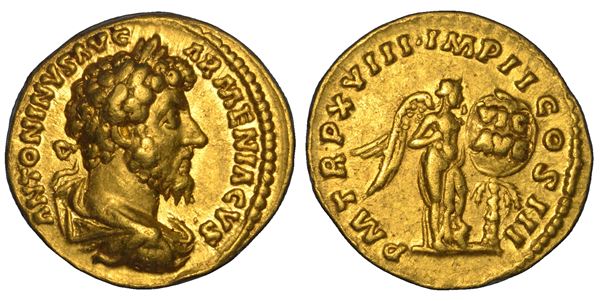 MARCO AURELIO, 161-180. Aureo, 163-164.