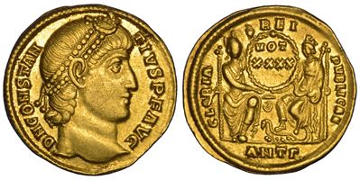 Costanzo II (337–361), Solido aureo, Antiochia