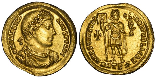 VALENTINIANO I, 364–375. Solido, 367. Antiochia.