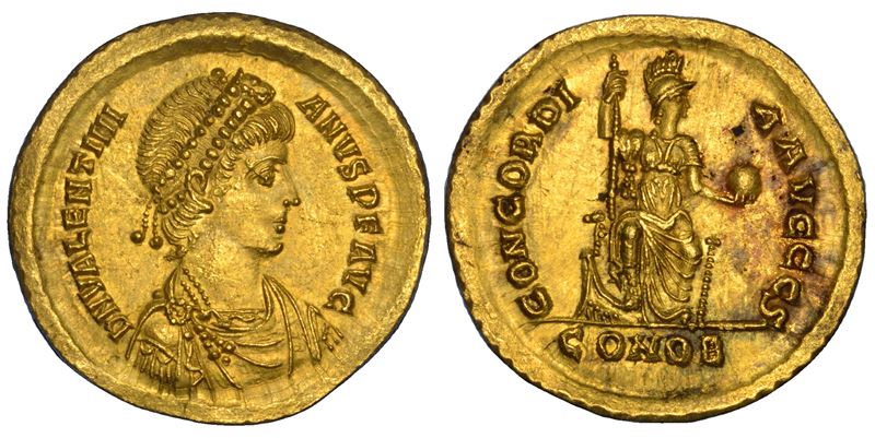 VALENTINIANO II, 375-392. Solido, anni 388-392. Costantinopoli.  - Asta Numismatica - Cambi Casa d'Aste