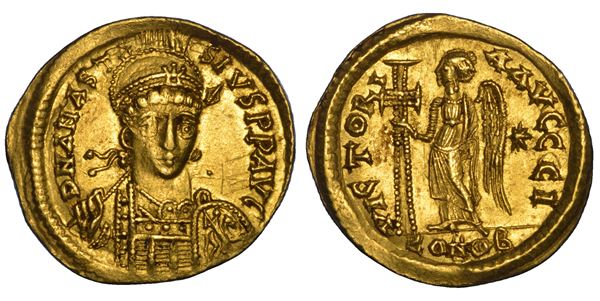ANASTASIO I, 491-518. Solido, anni 491-498. Costantinopoli.