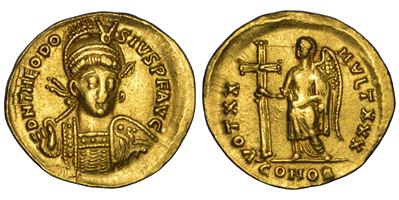Teodosio II, Solido in oro (Costantinopoli), 402–450 ca.