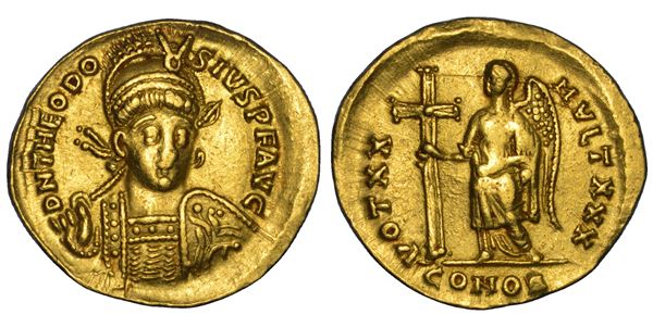 TEODOSIO II, 402-450. Solido, anni 420-422. Costantinopoli.