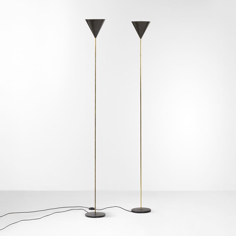 Luigi Caccia Dominioni : Due lampade da terra mod. LTE 5 Imbuto  - Asta Design Properties - Cambi Casa d'Aste