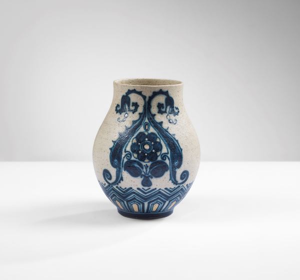 Galileo Chini - Vaso in gres decorato.