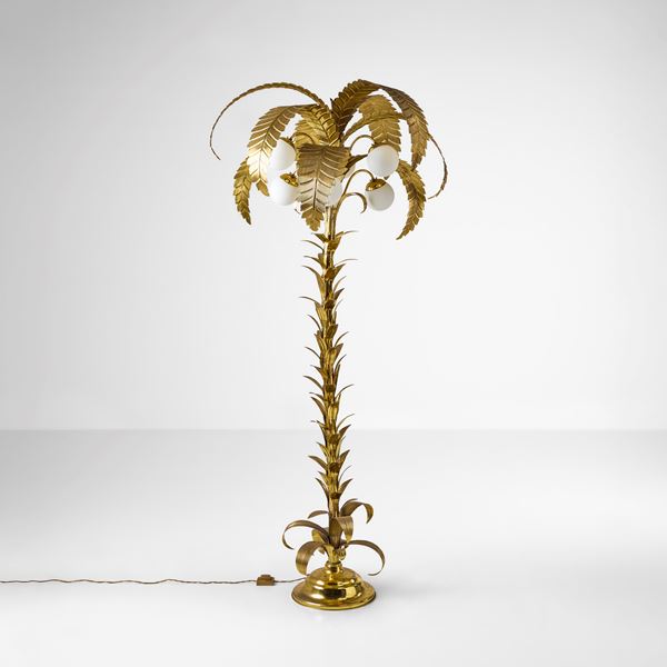 Lampada da terra a forma di palma.