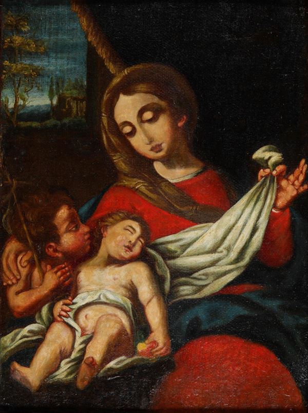 Scuola del XVIII secolo Madonna con Bambino e San Giovannino