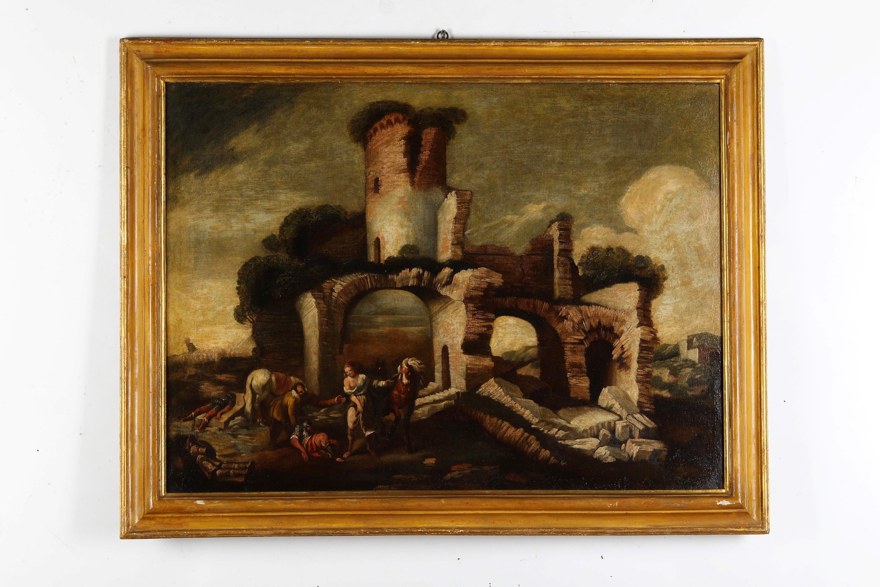 Antonio Travi Detto il Sestri - Paesaggio con architetture e figure