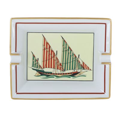 Hermès, Veliero decorativo in porcellana, anni ’80 XX secolo – primi XXI secolo