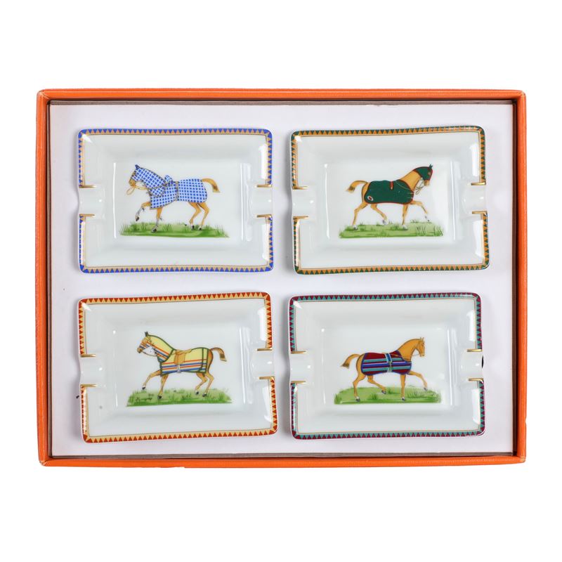 Hermès, "Cheval à la couverture", anni ‘70 del XX secolo.  - Asta Hermès, posacenere da collezione - Cambi Casa d'Aste