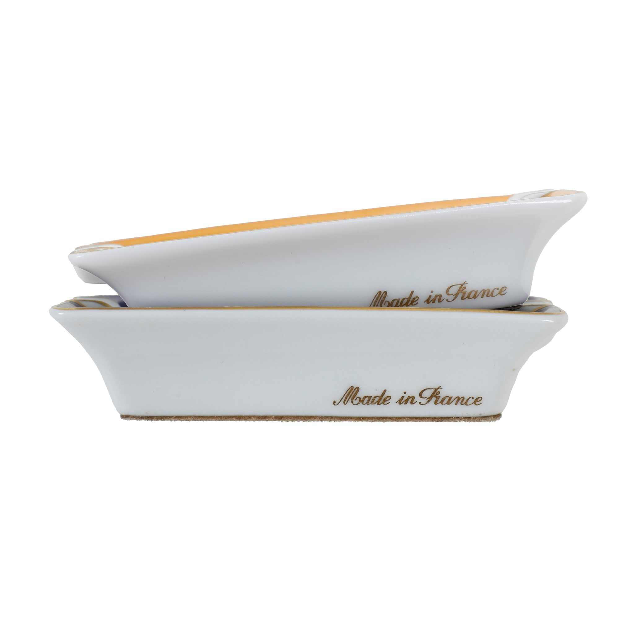 Hermès, Les Léopards, coppia di posacenere in porcellana (verso fine XX secolo)