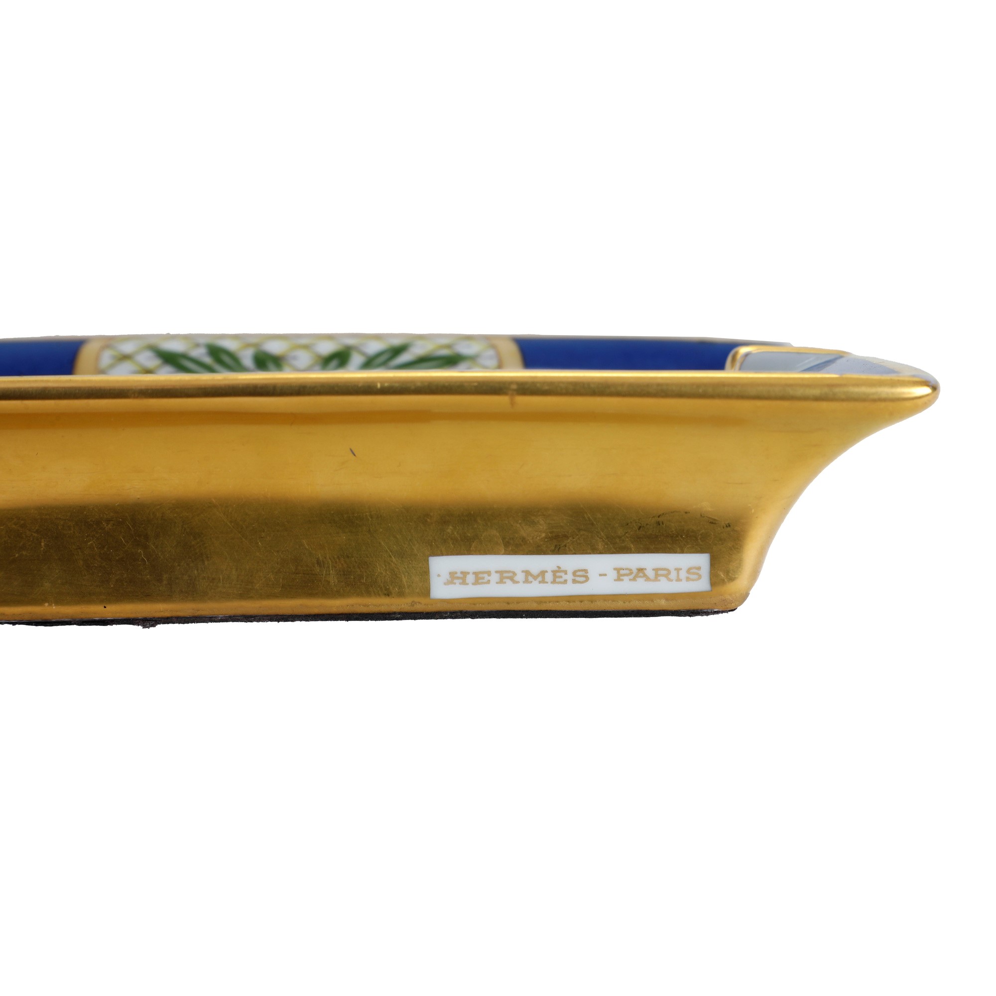 Hermès, Osieau, scultura decorativa in porcellana con dorature, XX secolo