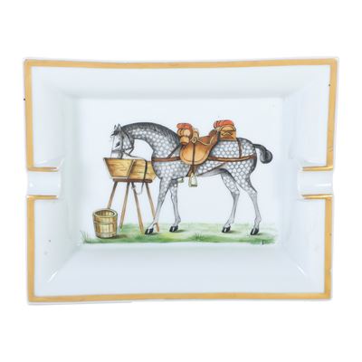 Hermès, Cavallo, porcellana policroma con decorazione dorata, XX secolo