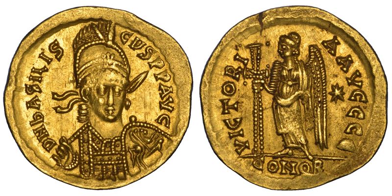 Basilisco, Solido dell’inizio del 475 d.C., Costantinopoli