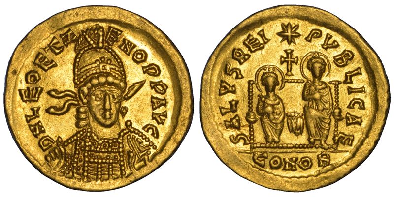 LEONE II e ZENONE, febbraio - novembre 474. Solido. Costantinopoli.  - Auction Numismatics - Cambi Casa d'Aste