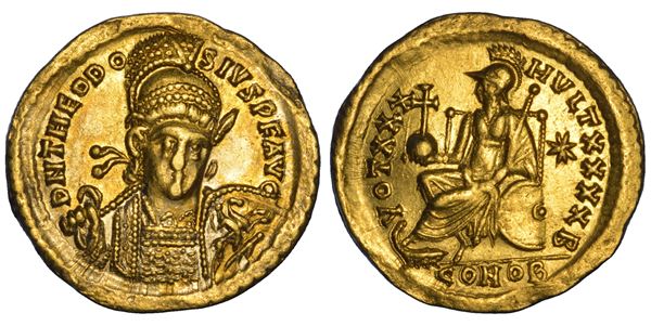TEODOSIO II, 402-450. Solido, anni 430–440. Costantinopoli.