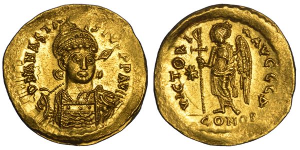 ANASTASIO I, 491-518. Solido, anni 492-507. Costantinopoli.