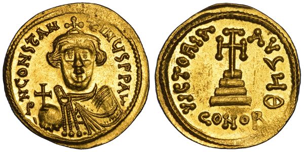 COSTANTE II, 641-668. Solido, anni 650-651. Costantinopoli.