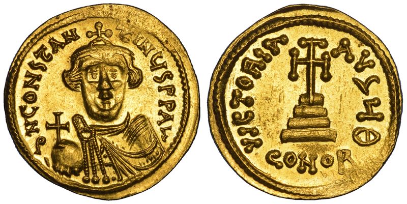 COSTANTE II, 641-668. Solido, anni 650-651. Costantinopoli.  - Asta Numismatica - Cambi Casa d'Aste
