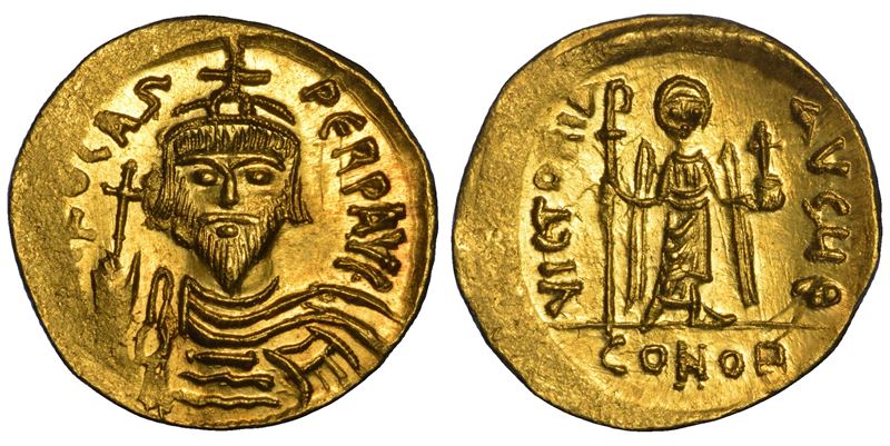 FOCAS, 602-610. Solido, anni 607-610. Costantinopoli.  - Asta Numismatica - Cambi Casa d'Aste