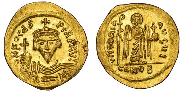 FOCAS, 602-610. Solido. Costantinopoli.
