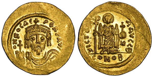 FOCAS, 602-610. Solido, anni 602-603. Costantinopoli.