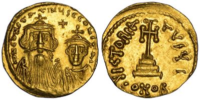 Costantino II e Costantino IV, Solido (anni 651-654), Costantinopoli