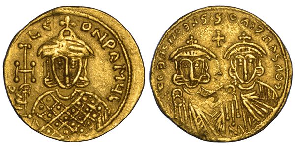 COSTANTINO V E LEONE IV, 757–775. Solido. Costantinopoli?