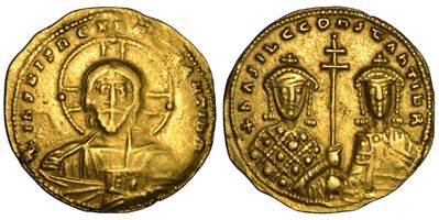 Basilio II Bulgaroctono e Costantino VIII, Histamenon nomisma (976–977), Costantinopoli