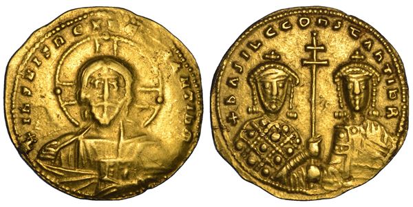 BASILIO II BULGAROCTONO E COSTANTINO VIII, 976-1025. Histamenon nomisma, anni 976-977. Costantinopoli.