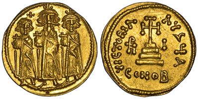 Eraclio ed Eraclio Costantino, Eraclona, Solido (triunvirato imperiale), Costantinopoli