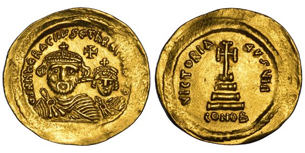 ERACLIO ED ERACLIO COSTANTINO, 610-641. Solido, anni 613-616. Costantinopoli.