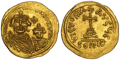 Eraclio e Eraclio Costantino, Solido (610–641), anni 613–616, Costantinopoli