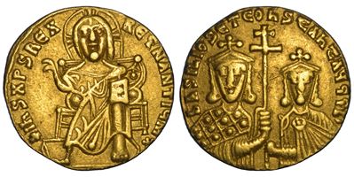 Basilio I (attrib.), Solido, 867-886 d.C., Costantinopoli