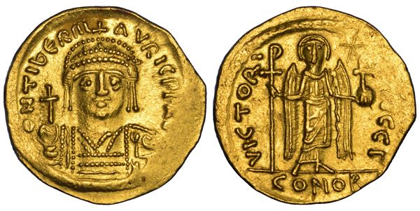 MAURIZIO TIBERIO, 582-602. Solido. Costantinopoli.