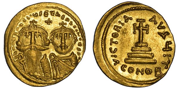 ERACLIO ED ERACLIO COSTANTINO, 610-641. Solido. Costantinopoli.