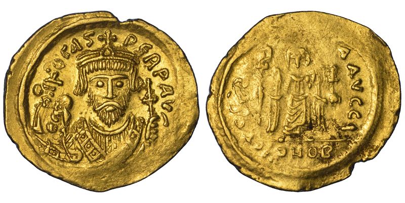 FOCAS, 602–610. Solido, anno 603. Costantinopoli.  - Asta Numismatica - Cambi Casa d'Aste