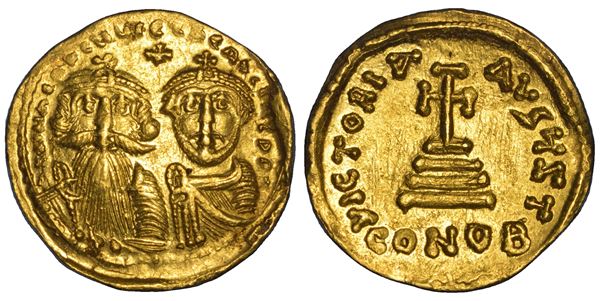 ERACLIO ED ERACLIO COSTANTINO, 610-641. Solido. Costantinopoli.