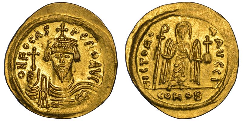 FOCAS, 602–610. Solido, anni 607–610. Costantinopoli.  - Auction Numismatics - Cambi Casa d'Aste