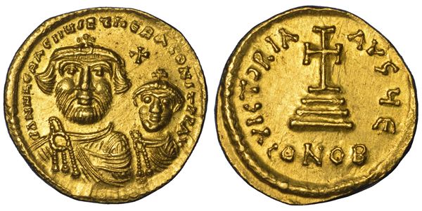 ERACLIO ED ERACLIO COSTANTINO, 610-641. Solido, anni 616-625. Costantinopoli.