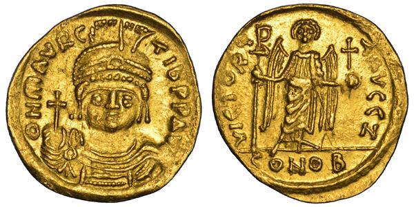 MAURIZIO TIBERIO, 582-602. Solido. Costantinopoli.