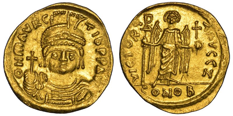 MAURIZIO TIBERIO, 582-602. Solido. Costantinopoli.  - Asta Numismatica - Cambi Casa d'Aste