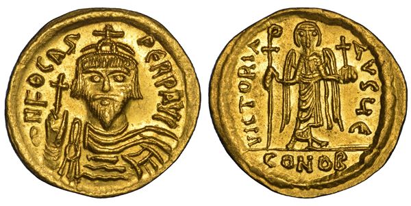 FOCAS, 602-610. Solido. Costantinopoli.