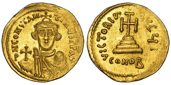 COSTANTE II, 641-668. Solido, anni 641-646. Costantinopoli.